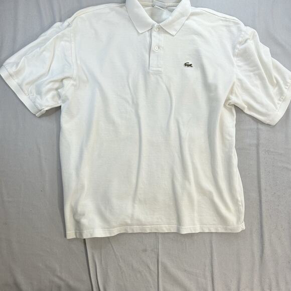 Lacoste Polo Shirt Men White Short Sleeve Size 8 - Picture 1 of 8